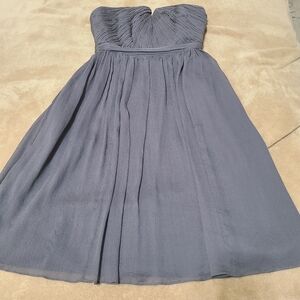 J. Crew Strapless Slate Grey Pleated Cocktail Dress- 4